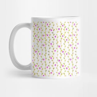 Watercolor Floral Vines Pattern - Chartreuse & Hot Pink - Transparent Mug